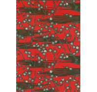 Chiyogami Grey Blossom on Red - Half Sheet